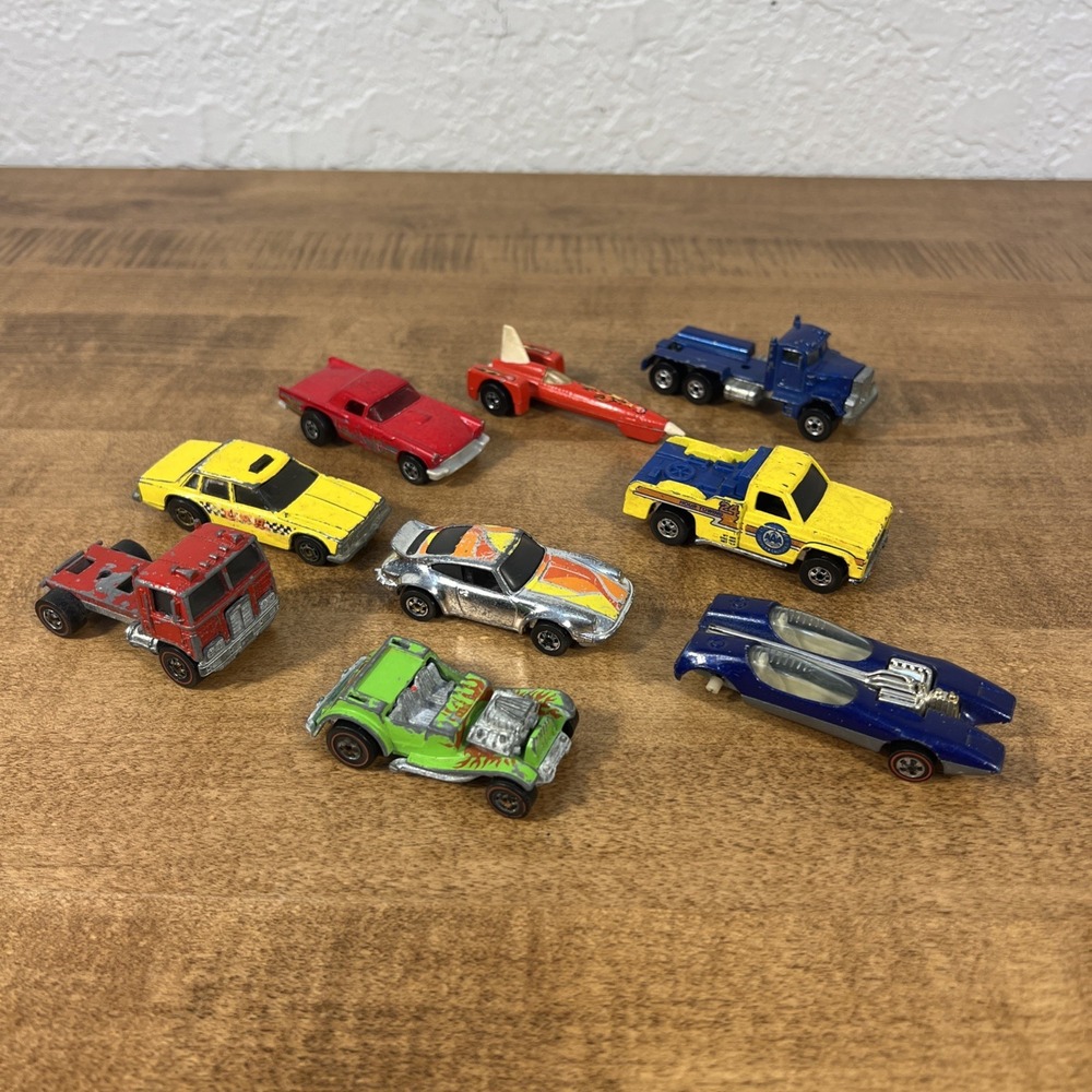 Vintage Lot Of 9 Hotwheels Vehicles Redlines & Others